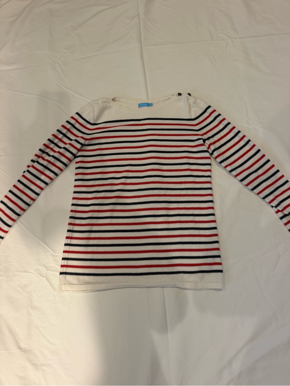 JMclaughlin Red White Blue Striped Sweater Lightweight